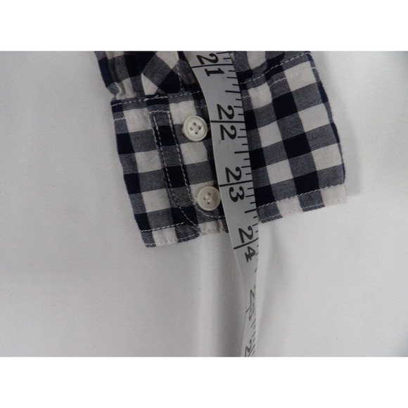 J Crew Boy Womens Black White Check Long Sleeve Collared Button-Up Shirt Size 2 - Picture 4 of 6